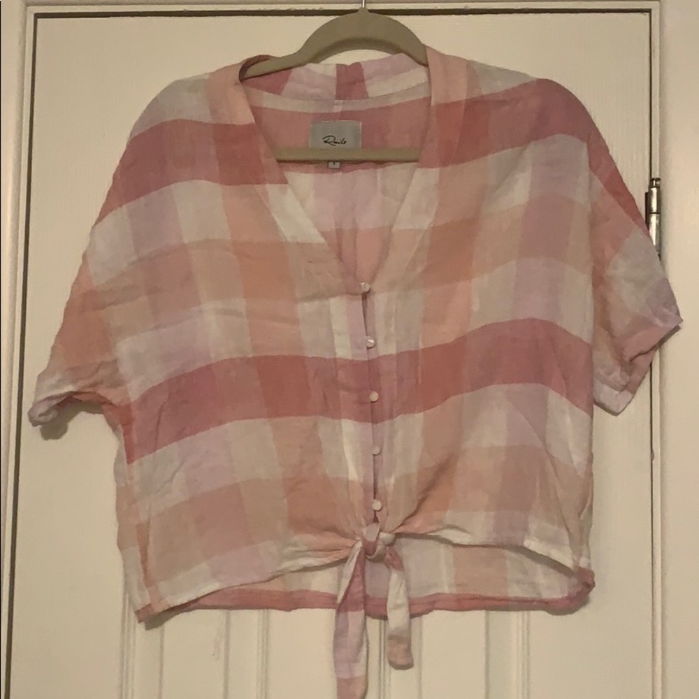 Rails Button Front Short Sleeve Blouse
